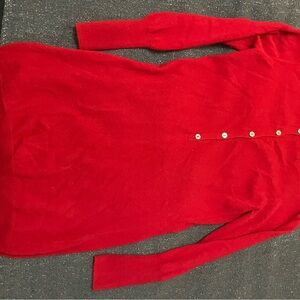 Pure Collection Cashmere Vibrant Red Long Sleeve Dress